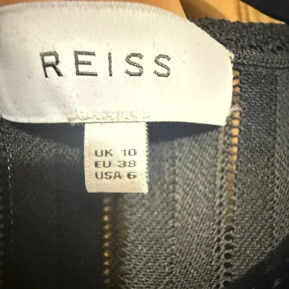 REISS Black Knit Midi Dress | Size US 6 (EU 38) - Picture 3 of 11